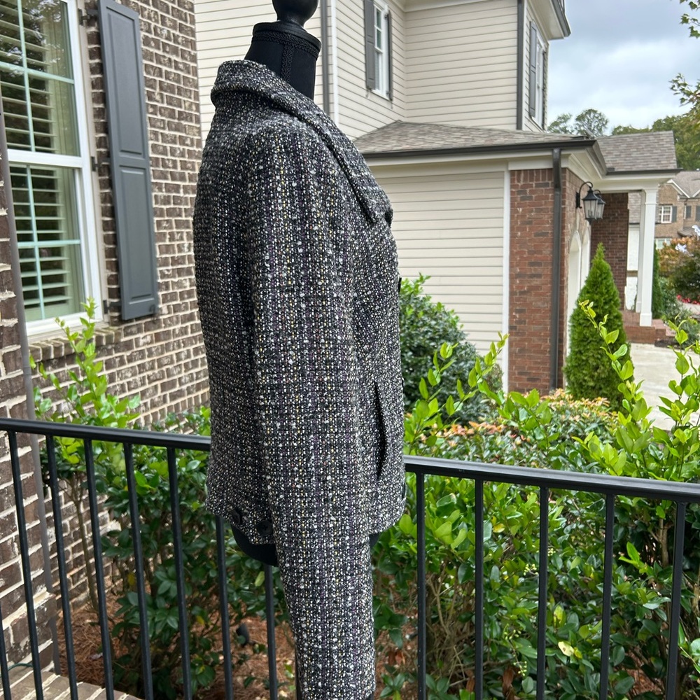 GAP cotton blend Tweed Multicolor Double Breasted Peacoat Jacket - Picture 4 of 8